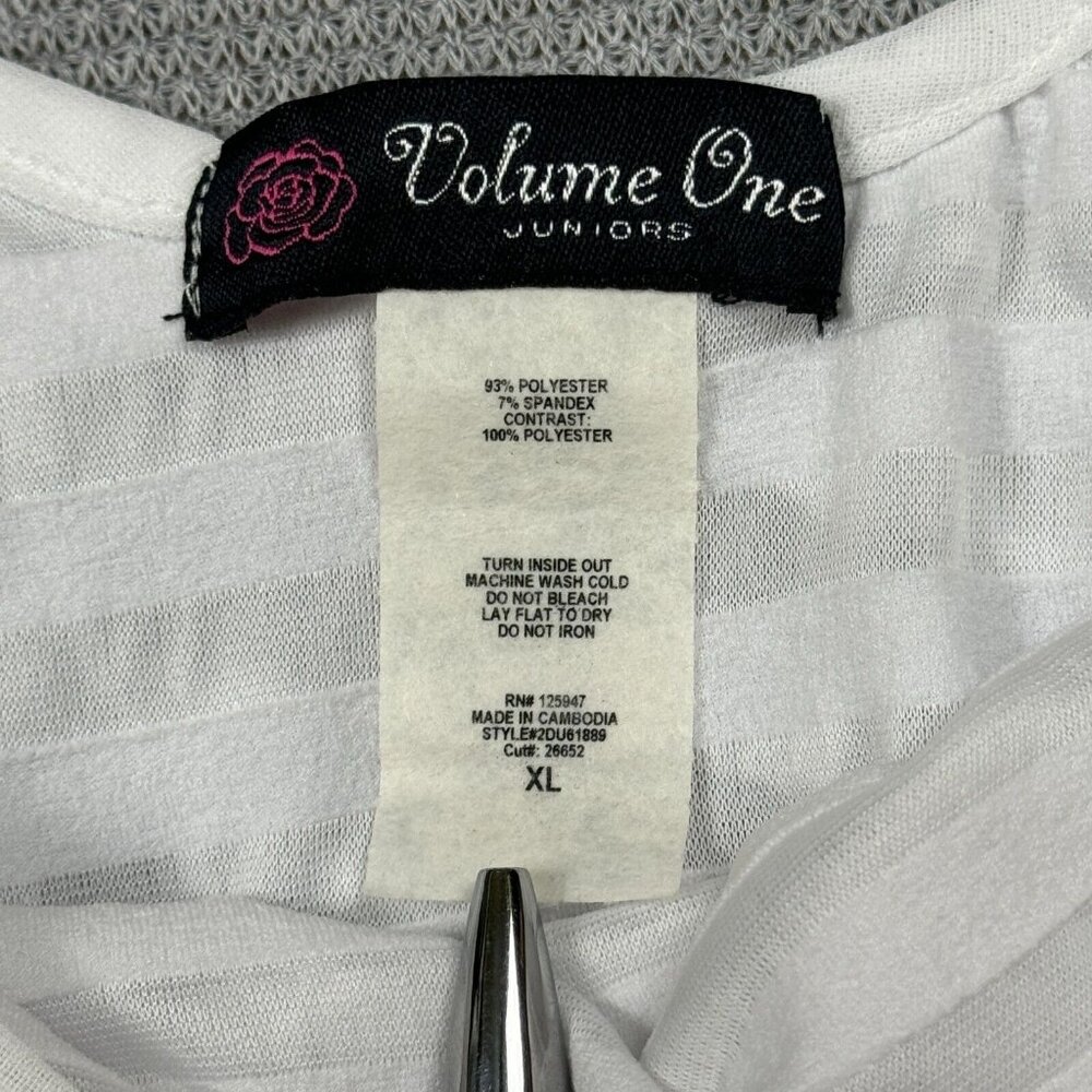 Volume One Sleeveless Mini Dress Womens XL White Ruffled Square Neck Keyhole NWT - Picture 7 of 14